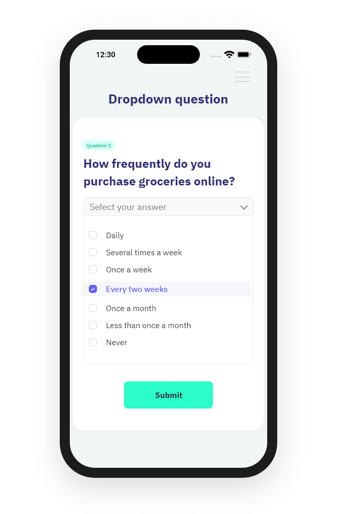 Dropdown-Fragen Beispiel